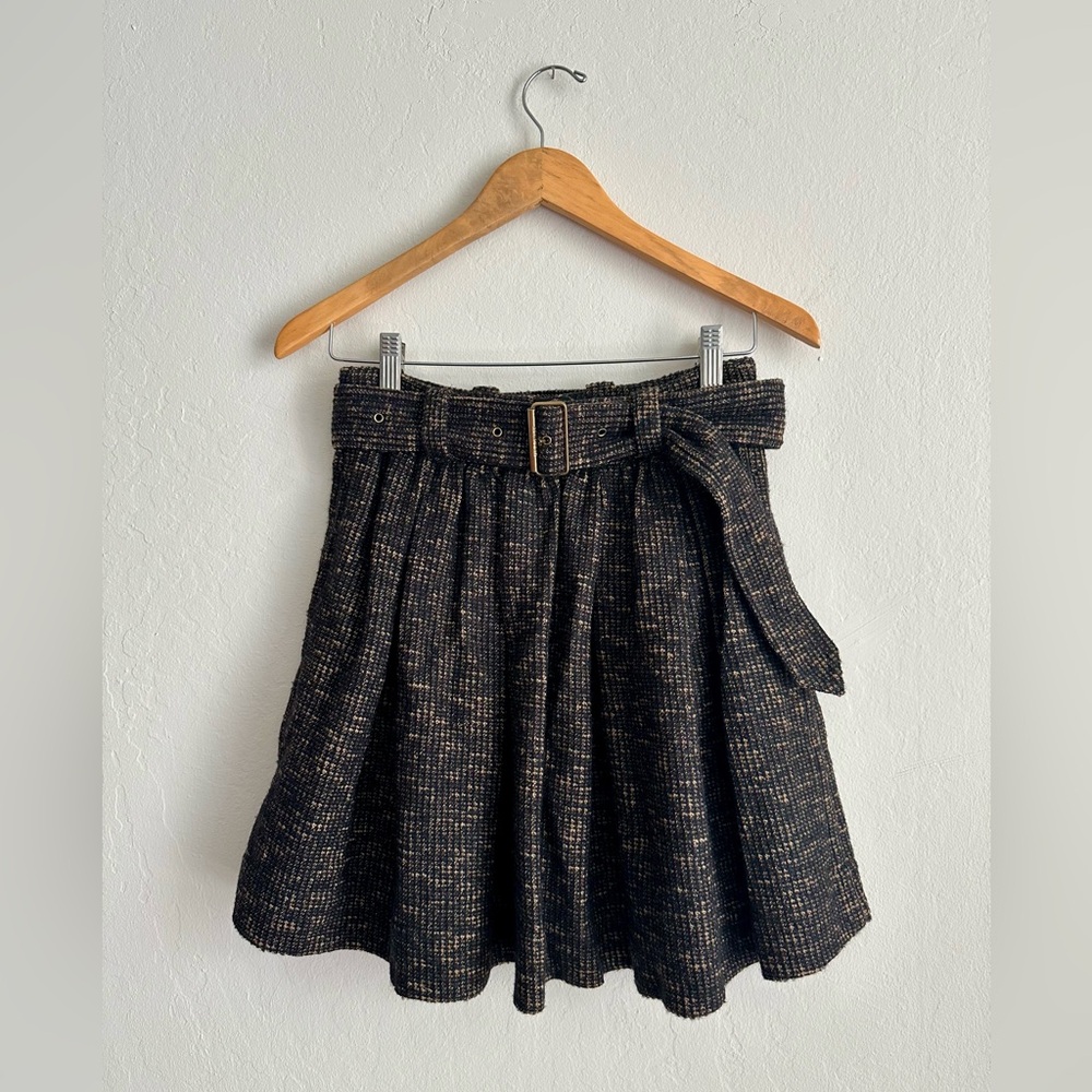 BURBERRY Brit Women’s Belted Wool Blend Skirt Sz 4